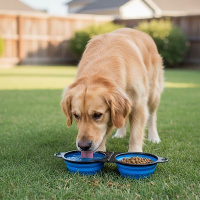 Gamelle Chien pliable double | Voyage/Randonnée - Pattes & pelages